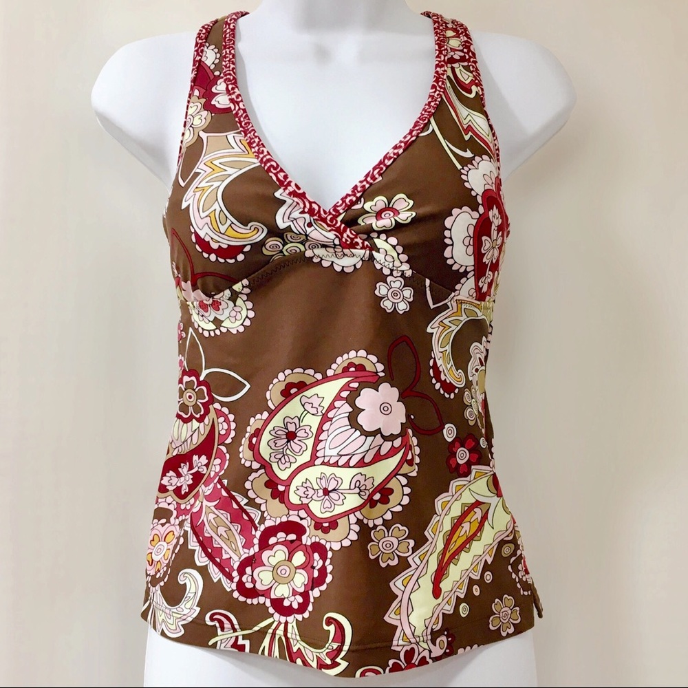 Athleta Paisley Print Tankini Swim Top, Size M